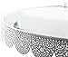 White Metal Cake Stand - Lace Design Perfect for Wedding, Quinceañera, Sacraments, Baby Shower Desserts, 10 x 1.5 Inches