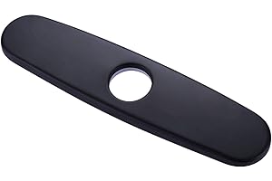 Sink Hole Cover, Bathroom Kitchen Faucet Hole Deck Plate 10" Matte Black Escutcheon Plate for 1 or 3 Hole RBROHANT
