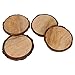 GoCraft Set of 4 Natural Wooden Coasters with Tree Bark – Mango Wood Coasters for Drinks, Beverages, Wine Glasses, Bar Glasses, Rustic & Durable Coaster Set for Home, Kitchen, Dining, Bar Décor