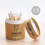 Kuulee Double Screw Head Wooden Stick Spiral Cotton Swabs Make Up Cotton Swabs Cosmetic Beauty Swabs Ear Clean Jewelry 200pcs White