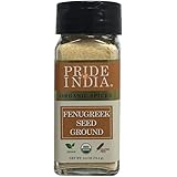 Pride Of India - Organic Fenugreek Seed Ground - 2.8 oz (80 gm) Small Dual Sifting Jar - Authentic Indian Vegan Spice - Glute