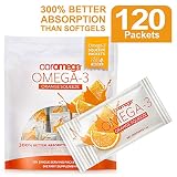 Coromega Omega3 Squeeze Packets, Orange, 120-Count