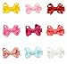 40pcs Mini Grosgrain Ribbon Pinwheel Hair Bows Alligator Clips for Baby Gilrs Toddlers Kids in Pairs (20 Pairs 615)