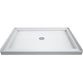 DreamLine SlimLine 34 in. D x 42 in. W x 2 3/4 in. H Center Drain Single Threshold Shower Base in White, DLT-1134420