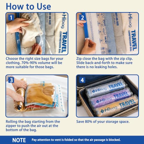 Compression Bags for Travel Essentials, Roll Up Bags No Vacuum Needed photo 11