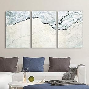 3 Panel Canvas Wall Art - Marble Texture - Giclee Print Gallery Wrap Modern Home Art Ready to Hang - 16"x24" x 3 Panels