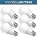 Vivid Lighting LED Bulbs, 60 Watt Replacement, 8W, 800 Lumens, 6 Pack, Daylight (5000K), Non-Dimmable