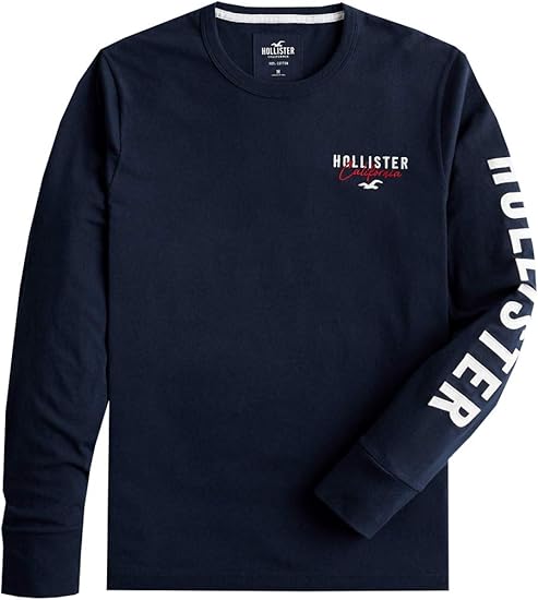 Amazon Hollister Co ホリスター ホリスター メンズ 長袖 Tシャツ ロゴ 刺繍 袖アップリケ ロンt ネイビー Sサイズ 並行輸入品 Tシャツ カットソー 通販