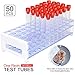 YGDZ Test Tubes with Rack, 50pcs 16x100mm Clear Plastic Test Tubes with Caps and Holder Rack for Nurse Party Decorations Halloween Party Favors