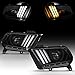 AKKON - For 2010-2014 Ford Mustang Tube LED Daytime Running Lamp Bar w/Sequential Turn Signals Projector Black Headlights Pair