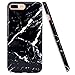 iPhone 7 Plus Case, JAHOLAN Black Marble Design Slim Shockproof Flexible Glossy TPU Soft Case Rubber Silicone Skin Cover for Apple iPhone 7 Plus (2016) / iPhone 8 Plus (2017)