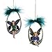 Kurt Adler 1 Set 2 Assorted Glittered Peacock Fairy in Egg Shell Christmas Ornaments