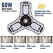 LED Garage Lights Motion Activated,60W Radar Garage Ceiling Lighting with 3 Adjustable Panels, Deformable Garage Lights 6000 LM, E26/E27 Utility Shop Light for Warehouse, Working LED