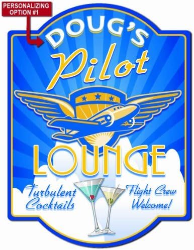 Pilot Lounge - Personalized Hardboard Sign From Redeye Laserworks