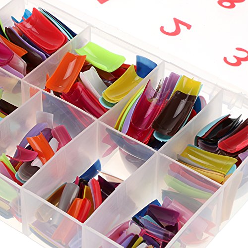 Baisidai 540 Pcs 27 Color French False Acrylic Gel Nail Art Tips Half with Box Salon Set - Thumbnail 3