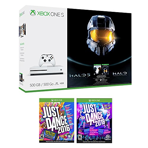 Xbox-Halo-Dance-Bundle-3-Items-Xbox-One-S-500GB-Ultimate-Halo-Console-Bundle-Just-Dance-2018-and-Just-Dance-2017-Games
