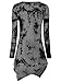 DJT Womens Tie Dyed Hankerchief Hemline Tunic Top X-Large #17 Black