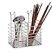304 Stainless Steel Hanging 2 Compartments Mesh Utensil Drying Rack/ Chopsticks/Spoon/Fork/Knife Drainer Basket Flatware Storage Drainer (Square)