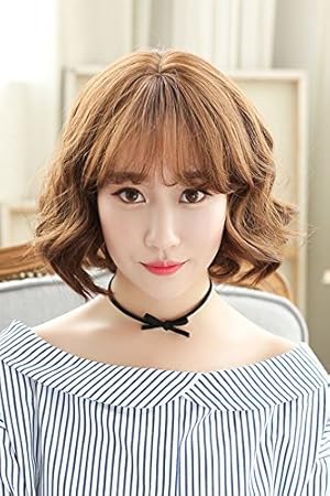Amazon Co Jp 韓国レディースガールズショートヘアウィッグ円錐air前髪梨ヘッドショートヘアウィッグヘッドウィッグ ホーム キッチン