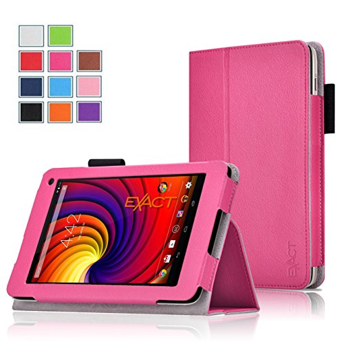 Toshiba Excite Go AT7-C8 Case - Exact Toshiba Excite Go AT7-C8 Case [PRO Series] - Professional PU Leather Folio Case for Toshiba Excite Go 7.0-inch 8 GB Tablet (AT7-C8) Hot Pink