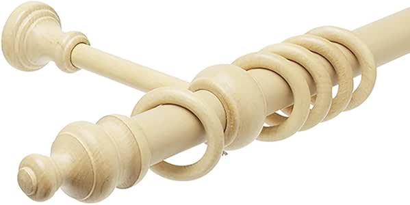 Kit Completo Barra De Cortina 160cm Roble Claro 28mm: Amazon.es: Hogar