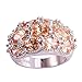 Psiroy 925 Sterling Silver Created Morganite Filled Knuckle Joint Ring Band