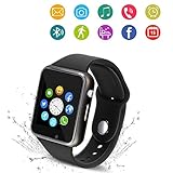 Bluetooth Smart Watch - Wzpiss Smartwatch Touch Screen Wrist Watch with Camera/SIM Card Slot Compatible with iOS iPhones Android Samsung for Kids Women Men (Black)