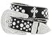 Women Rhinestone Belt Fashion Western Cowgirl Bling Studded Design Cross Concho Leather Belt 1-1/2