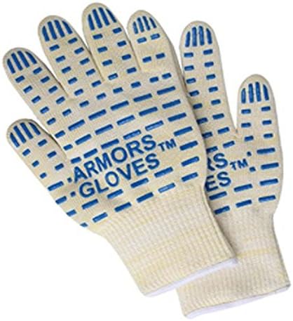 Armors 932°F Extreme Heat Resistant Oven Glove 1 Pair- Best BBQ Grilling Cooking Fireplace Glove -Oven Mitts For Cooking Grilling or Baking EN407 Certified