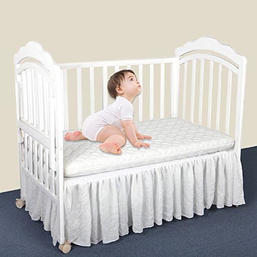 Pueri Crib Skirt Ruffled Crib Bed Skirt Nursery Crib Bedding for Baby Boys or Girls