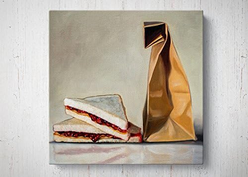 Peanut Butter and Jelly Sandwich - Oil Painting Giclee Gallery Mounted Canvas Wall Art Print