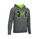 Under Armour Boys' Storm Armour Fleece Twist Highlight Hoodie, Black/Fuel Green, Youth X-Small