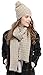 Bienvenu Women Fashion Winter Warm Knitted Scarf and Hat Set Skullcaps,Beige