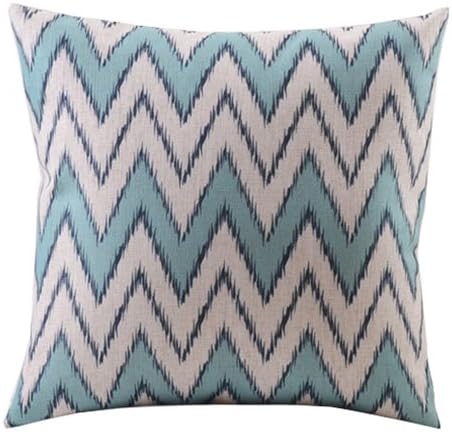 Mega TPC Cotton Linen Decorative Throw Pillow Case Cushion Cover Chevron Double Color Lines Square 18"