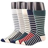 RioRiva Men Formal Colorful Patterned Dress Socks Mid Calf Designed Cotton Blend US 7-11/8-14 For Business Casual