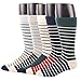 RioRiva Men Formal Colorful Patterned Dress Socks Mid Calf Designed Cotton Blend US 7-11/8-14 For Business Casual