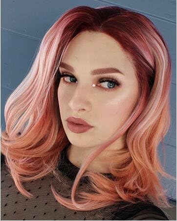 UniWigs Solar Flare Synthetic Lace Front Wigs, Strawberry Color Wavy Style For Fashion Girls