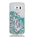 Galaxy S6 Edge Case, GreenElec Floating Bling Ultra-Slim Luxury Glitter Sparkly Gradient Flowing Hybrid Hard PC Liquid Infused Case Cover for Samsung Galaxy S6 Edge (Aqua)