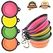PetBonus 4-Pack Silicone Collapsible Dog Bowls, BPA Free and Dishwasher Safe, Portable and Foldable Travel Bowls-with 4-Color Carabiners Per Set primary