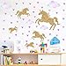 Watercolour Unicorn Wall Stickers Kids Wall Decals Peel and Stick Removable Wall Decor for Kids Nursery Bedroom Living Room(Cloud Unicorn)