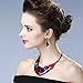 Hamer Women's Multi-color Crystal Choker Statement Necklace and Earrings Sets Pendant Jewelry