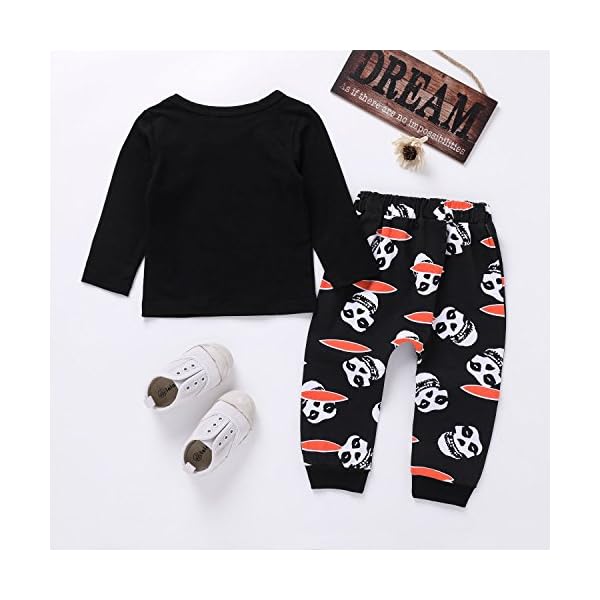 Toddler Baby Boys Girls Clothes Kid Newborn Long Sleeve Skull Bone Print T-Shirt Tops Pants Outfit Set - Image 5