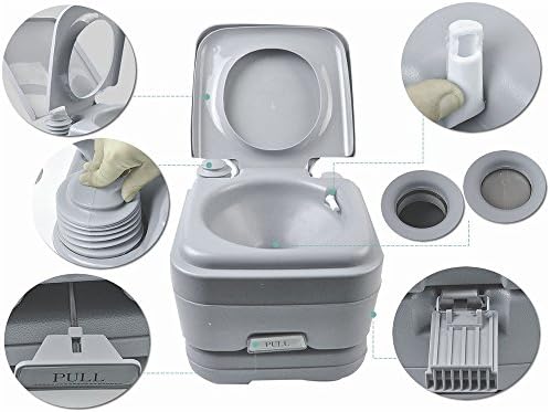 MSPowerstrange 2.8 Gallon 10L Portable Camping Toilet Sanitation, Potty Flush Outdoor/Indoor, Travel Hiking