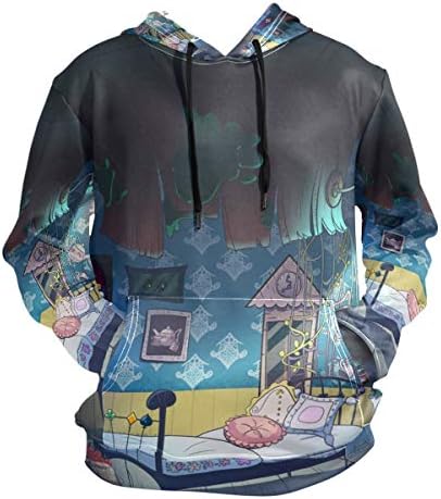 DEYYA Men's Classic Lightweight Alice in Wonderland Hoodie Hooded Sweatshirt (Health Fabric)