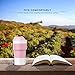 Jerrybox Travel Coffee Mug, BPA Free Silicone Water Bottle, Reusable 13.5 oz Compact Tea Cup (Pink)
