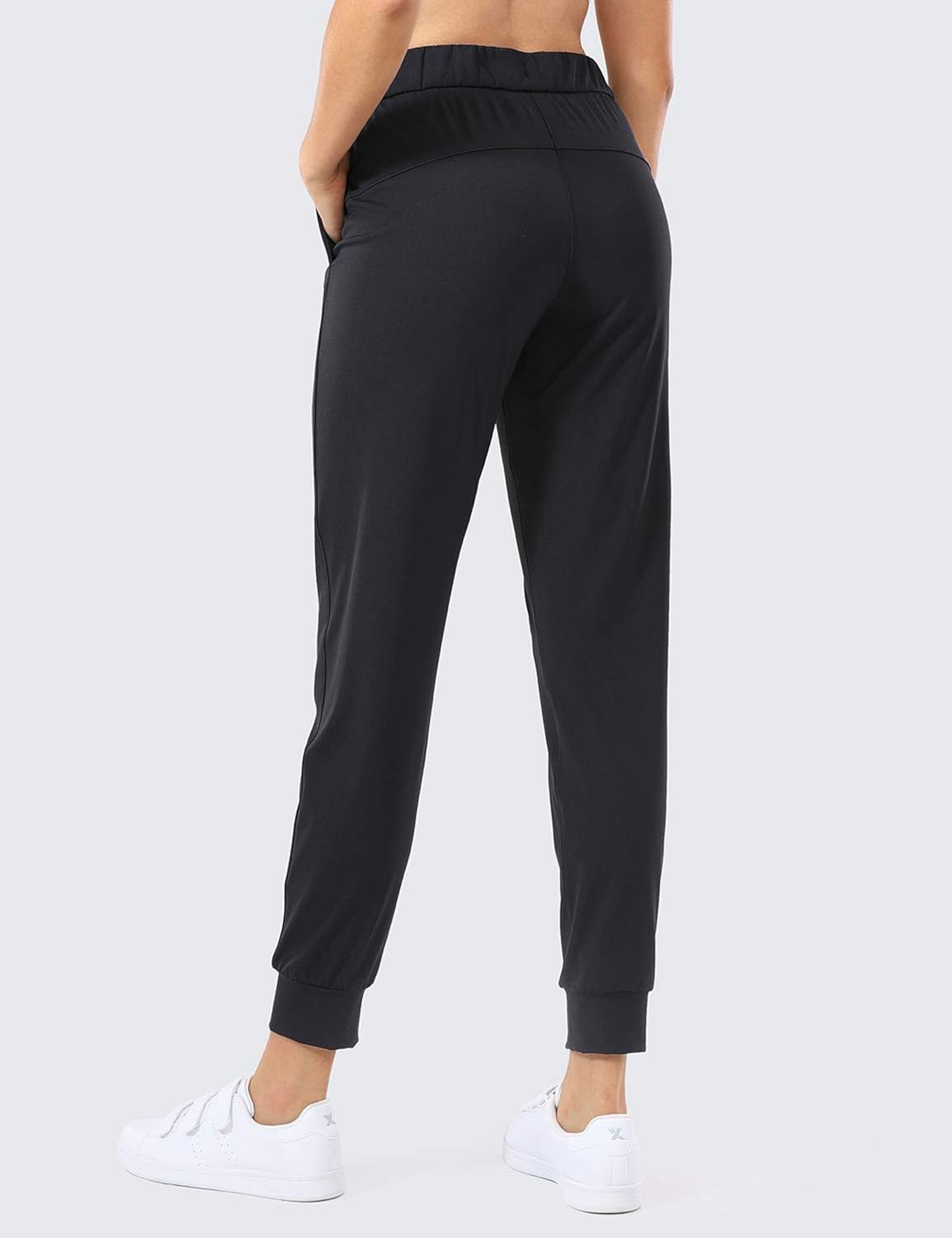 CRZ YOGA Women's Stretch Drawstring Jogger Fitted Cuffed Sweatpants with Pockets Casual Travel Lounge Pants at  Women’s Clothing store