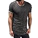 Goddessvan Men Casual Short Sleeve Round Neck Hole T Shirt Blouse