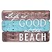 NIKKY HOME Beach Sign Wall Decor for Home Wooden Decorative Rustic Farmhouse Coastal Themed Decor Plaque Funny Summer Gift for Housewarming - Life is Good at The Beach - 7.87 x 0.63 x 11.87 inches