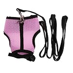 SELFON Hamster Rabbit Dog Mesh Harness Leash Ferret Guinea Pig Small Animal Pet Walk Lead (Pink,S)