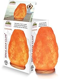 Himalayan Glow 1002  Natural Himalayan Hand Carved Pink Crystal Salt Lamp, ( 7 to 11 lbs) 8 to 9 Inch. ETL Certified Dimmable Himalayan Pink Salt Night Lamp with Genuine Neem Wood Base,15 Watt Light Bulb and Rotary Dimmer Switch